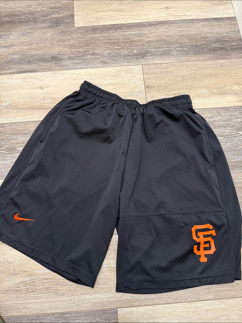 Nike Black Athletic Shorts with Orange SF